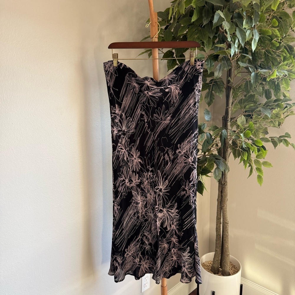 Wallis Vintage Black & Pink Maxi Skirt Women’s Plus Size 14